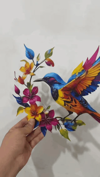 Hummingbird Bloom Metal Wall Art