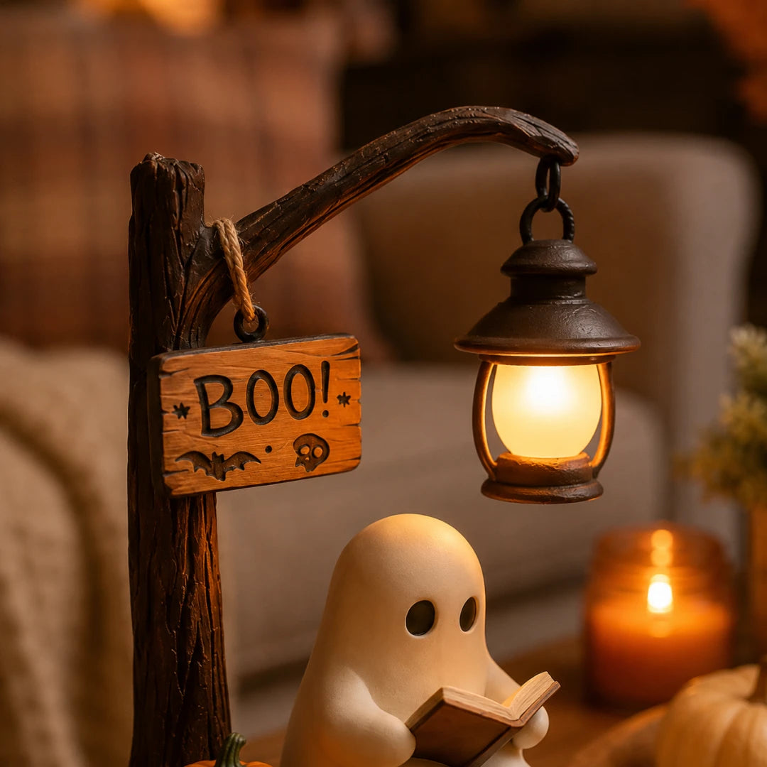 Lighted Boo Ghost Reading Tabletop Decor