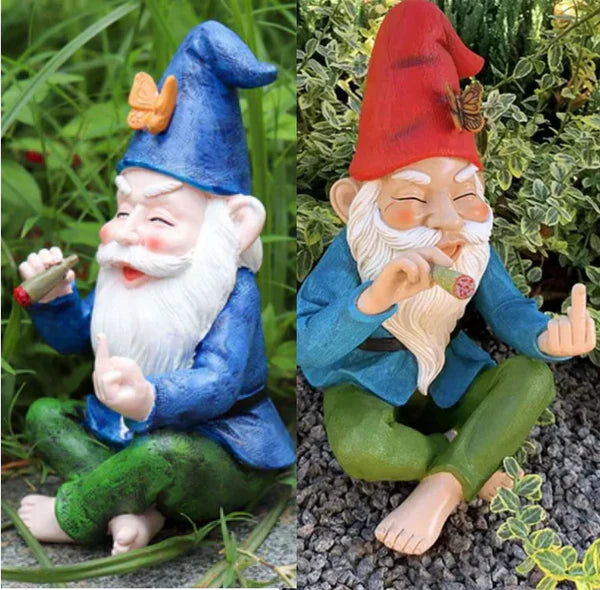 🔥50% OFF🔥Garden Gnome - Relaxed Gnome - 9.6 Inch Tall Finger Statue - Lawn Garden Figurine