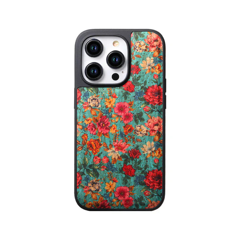 Magnet Leather Flower Pattern Phone Case For iPhone Red（Compatible With Magsafe）- 644008992112