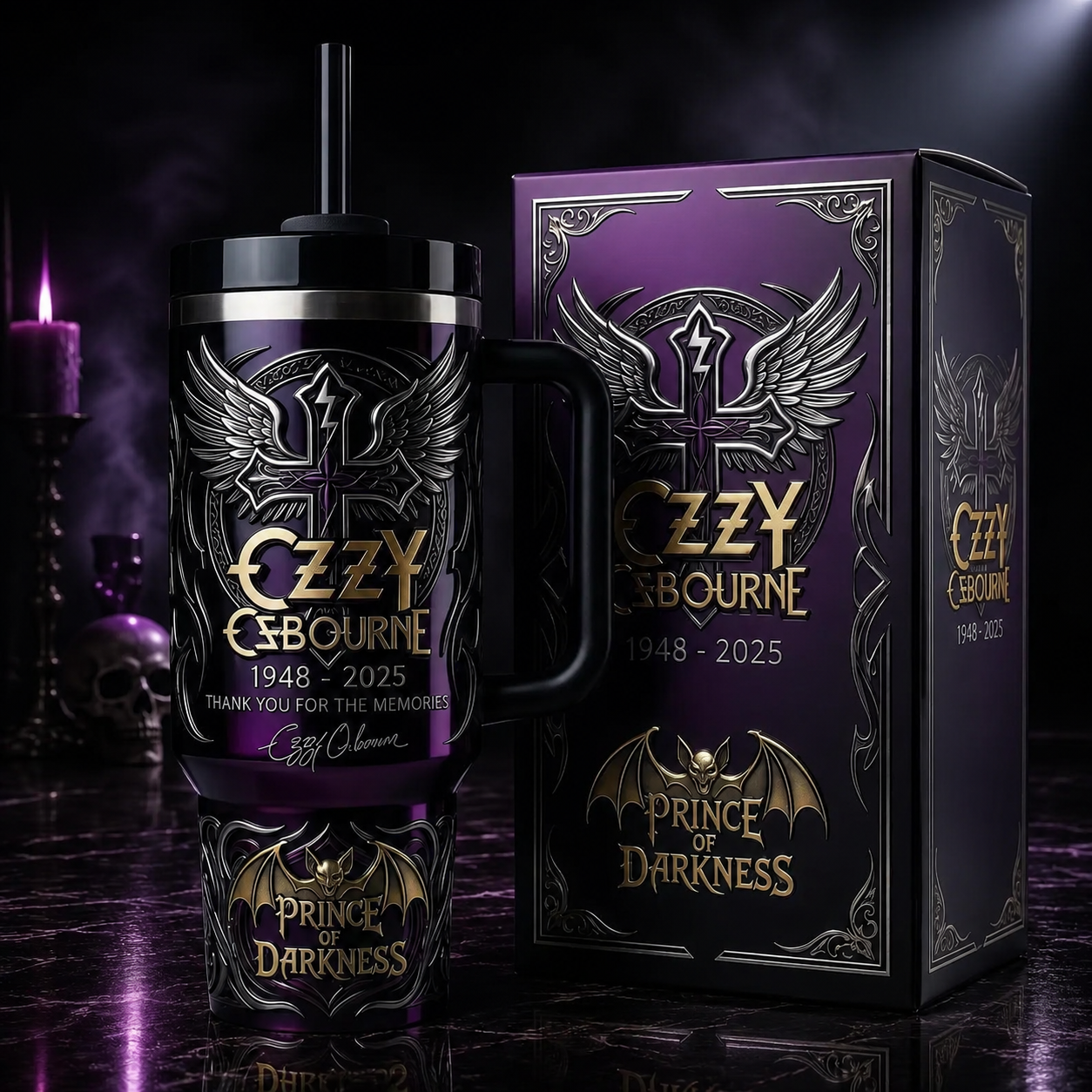 Prince of Darkness Memorial Stanley Tumbler🎸 Father’s Day Gift for the Legend Dad 🎸