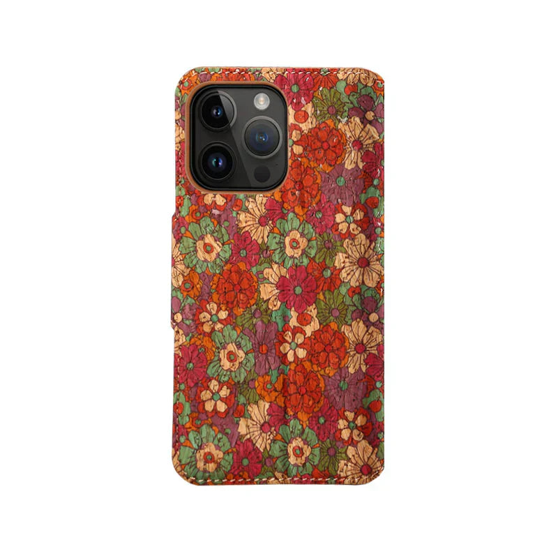 Flower Language Phone Case With Card Holder And Strap For iPhone Yellow-644008992044