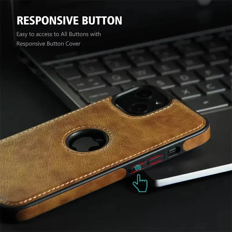 Luxury Business Leather Stitching Phone Case For iphone