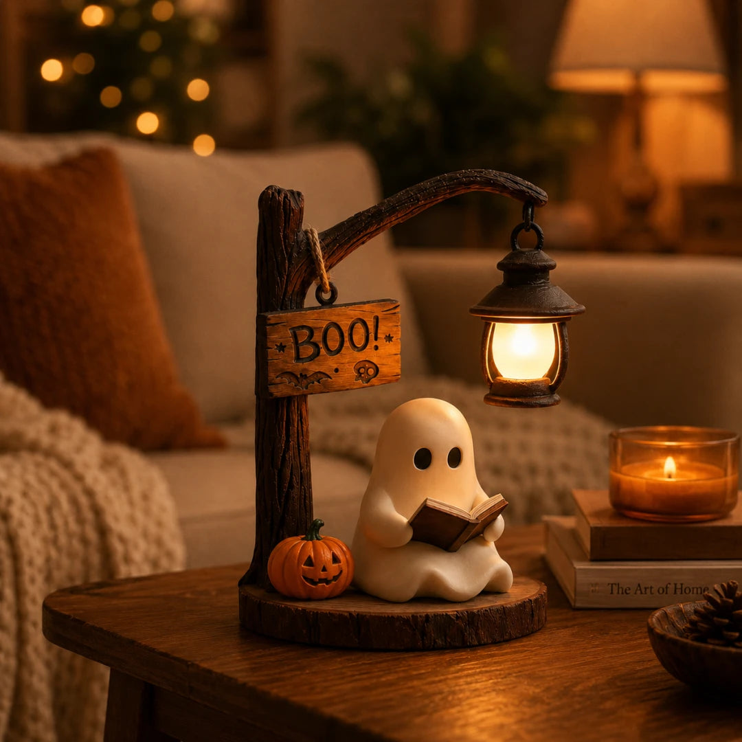 Lighted Boo Ghost Reading Tabletop Decor